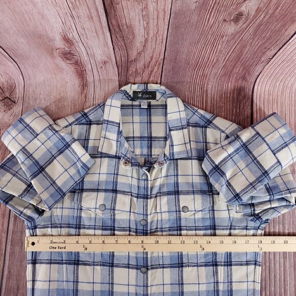 ibex Womens Size Small Taos Wool Blend Plaid Snap Button Long Sleeve Shirt - Picture 14 of 16